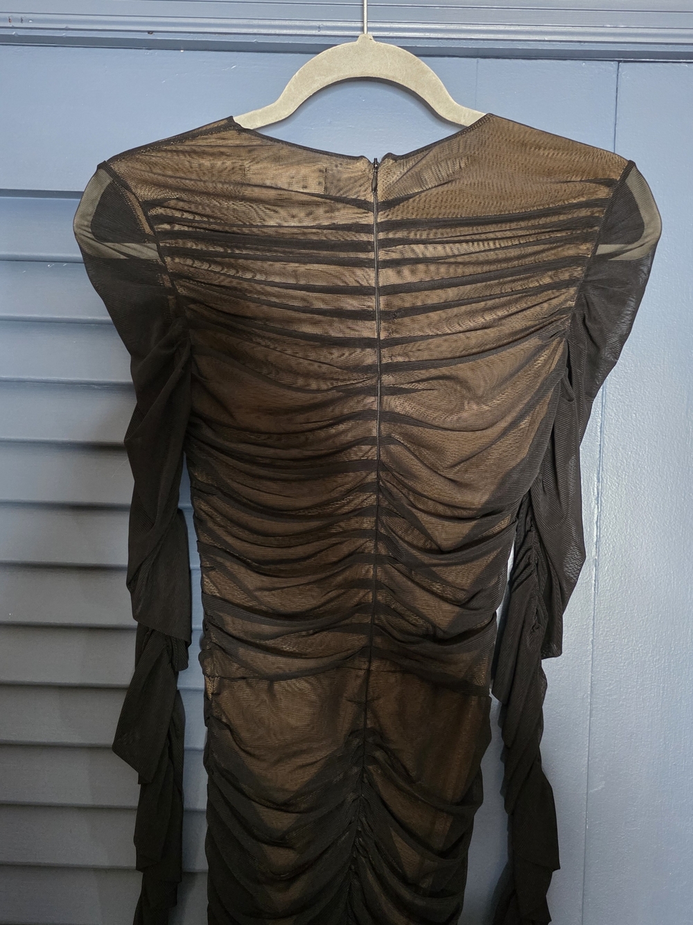 SER.O.YA Virgo Ruched Mesh Catsuit Jumpsuit in Black - Size M - Picture 8 of 14